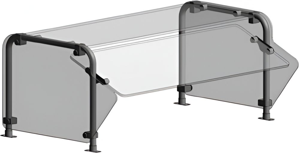 Randell - 86" Double Tier, Single Sided Non Adjustable Self Service On Top Tier, Non Adjustable Full Service On Front & Glass Top - RSW-DTSSFF-86 (Special Order 4-6 Weeks)