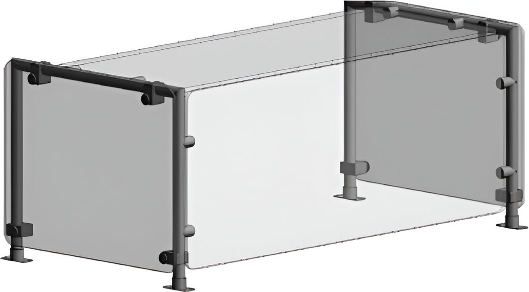 Randell - 86" Single Tier, Single Sided Non Adjustable Full Service Front & Glass Top - RSW-STSSFF-86 (Special Order 4-6 Weeks)