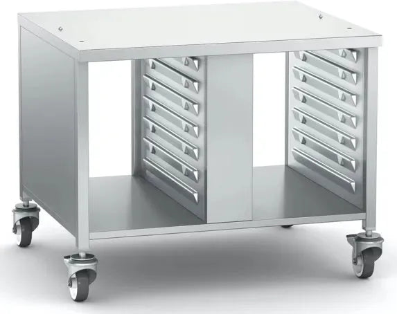Rational - 33.6" x 27.6" x 27.5" Open Back Oven Stand with Casters for 6 and 10 Half Size iCombi Ovens - 60.31.103