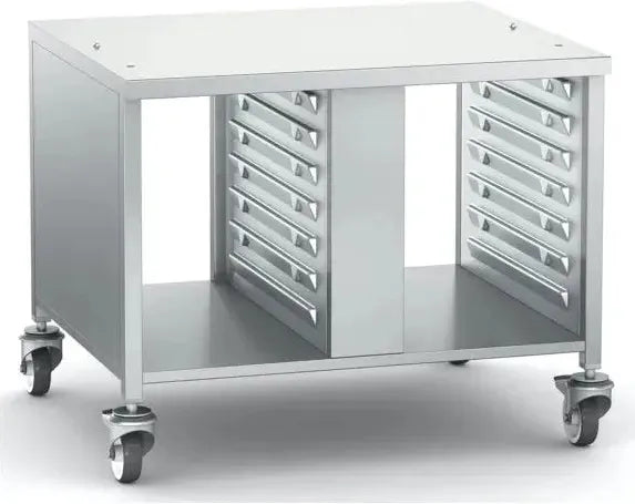 Rational - 43.5" x 38.1" x 27.5" Open Back Oven Stand with Casters for 6 and 10 Full Size Pan iCombi Ovens - 60.31.104