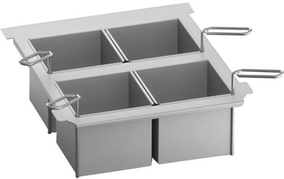 Rational - Portion Basket Kit with 4 Solid Baskets, 4 Perforated Baskets, 4 Lids, and 2 Frames - 60.76.407