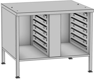 Rational - Stand III Stationary Oven Stand Marine Version with 14 Supporting Rails - 60.31.112