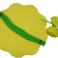 Regency Wraps - Lemon Wraps Yellow with Green Ribbon, Pack of 100 - RW200