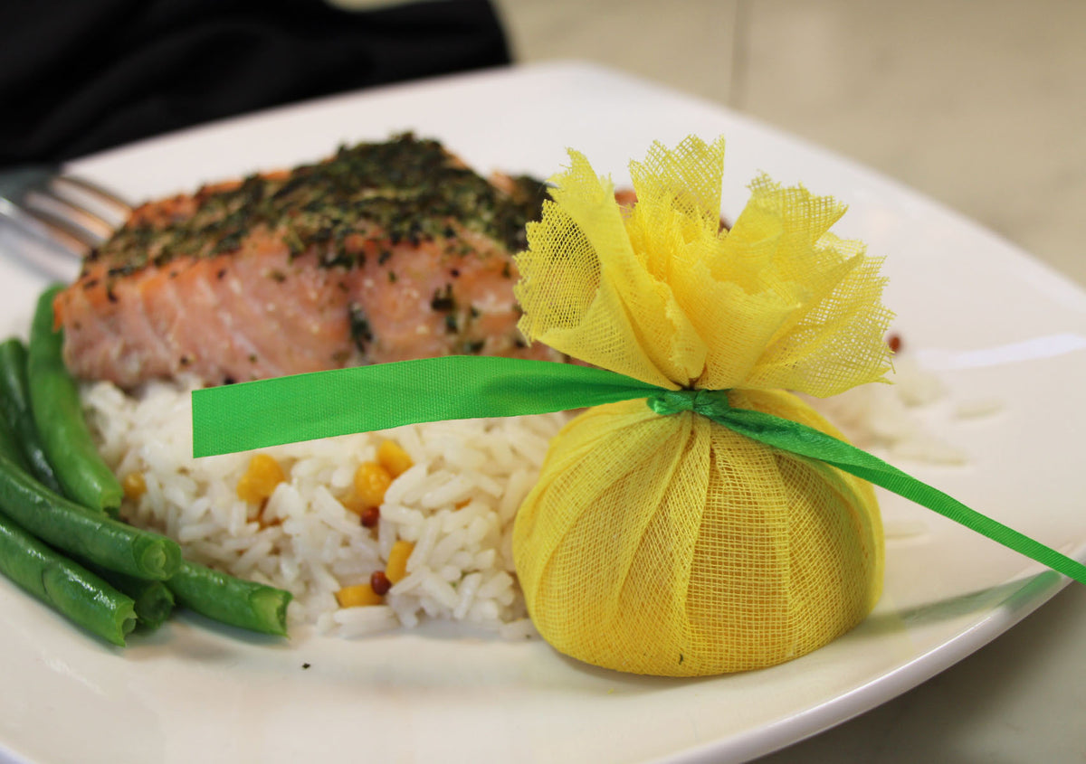 Regency Wraps - Lemon Wraps Yellow with Green Ribbon, Pack of 100 - RW200