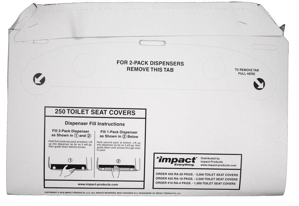 Rest Assured - Impact Earth 1/2 Fold Green Seal Toilet Seat Cover, 250/pk, 4 Pk/Cs - 14500291