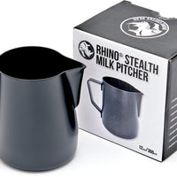 Rhino - 12 Oz (360ml) Black Stealth Milk Pitcher - RHTEF12Oz (Special Order Item)