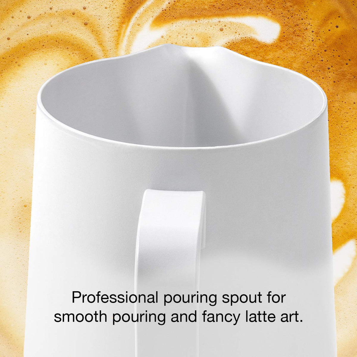 Rhino - 12 Oz (360ml) White Stealth Milk Pitcher - RHWH12Oz - Special Order Item, ETA 4-6 Weeks