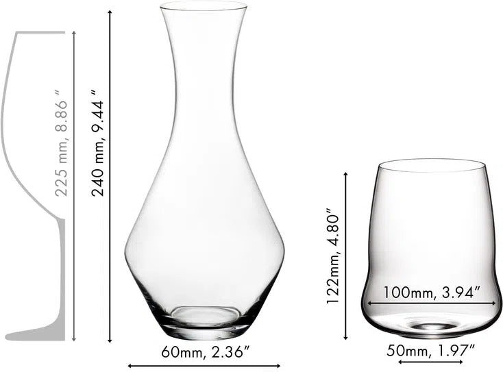 Riedel - 4 x Cabernet glasses + 1 x Merlot Decanter Stemless Wings Set - 5789/30