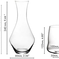 Riedel - 4 x Cabernet glasses + 1 x Merlot Decanter Stemless Wings Set - 5789/30