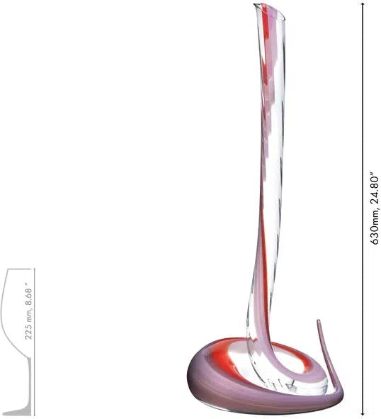 Riedel - Red and Pink Cobra Decanter - Limited Edition - 1950/25RP