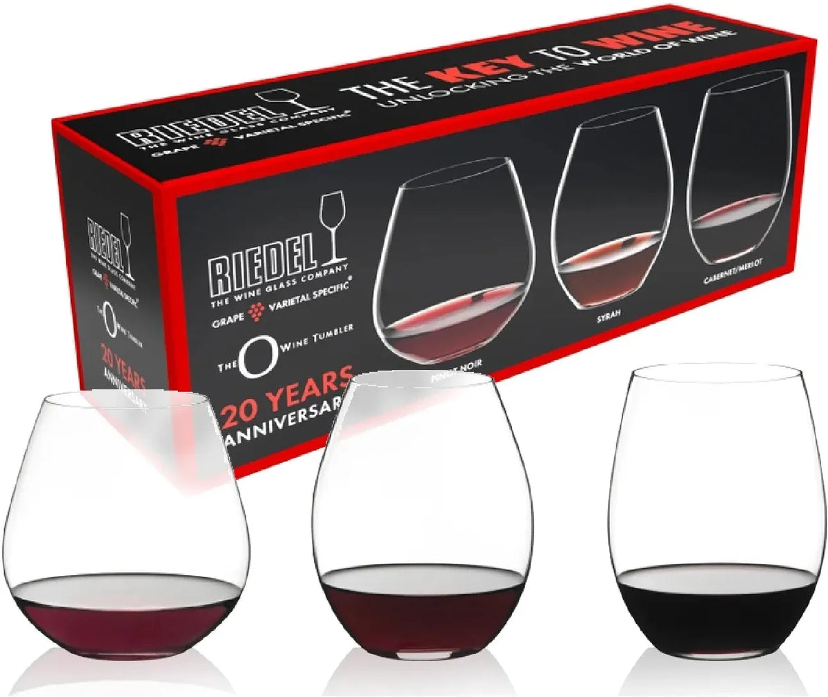 Riedel - The Key to Wine Red Wine Glasses, Set of 3 - 5414/74-1