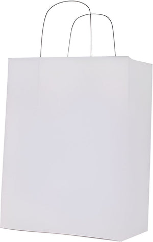 RiteEarth - 16" x 6" x 19" White Paper Twist Handle Bag, 200/Cs, 16Cs/Sk - PT16619W