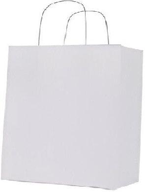 RiteEarth - 18" x 7" x 18.75" White Paper Twist Handle Bag, 200/Cs - Universal - White Kraft