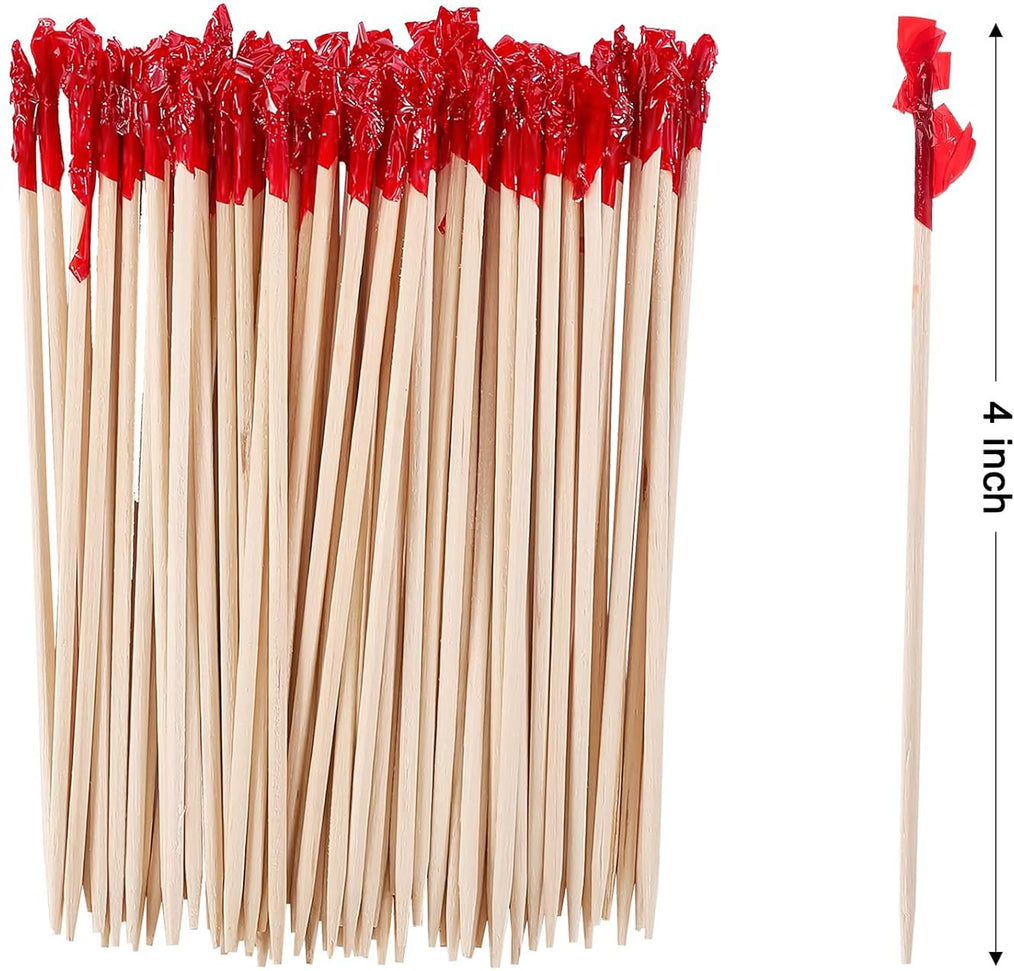 RiteEarth - 4" Paper Frill Wooden Pick, 1000/Bx - PF400