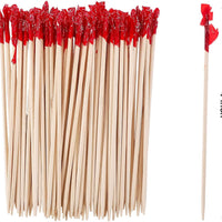 RiteEarth - 4" Paper Frill Wooden Pick, 1000/Bx - PF400