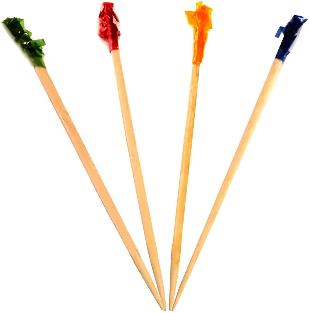 RiteEarth - 4" Paper Frill Wooden Pick, 1000/Bx - PF400