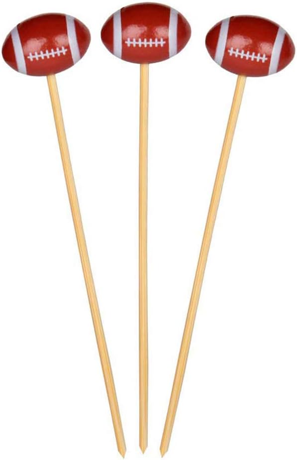 RiteEarth - 4.75" Bamboo Pick, 100pcs/bag, 10bag/box - Football - PB474