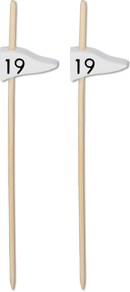 RiteEarth - 4.75" Bamboo Pick - 19th Flag, 100/Bg, 10 Bag/Bx - PB470