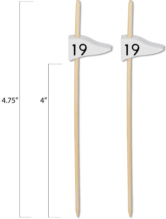 RiteEarth - 4.75" Bamboo Pick - 19th Flag, 100/Bg, 10 Bag/Bx - PB470