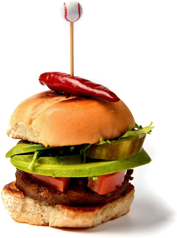 RiteEarth - 4.75" Bamboo Pick - Baseball, 100/Bg, 10 Bag/Bx - PB472