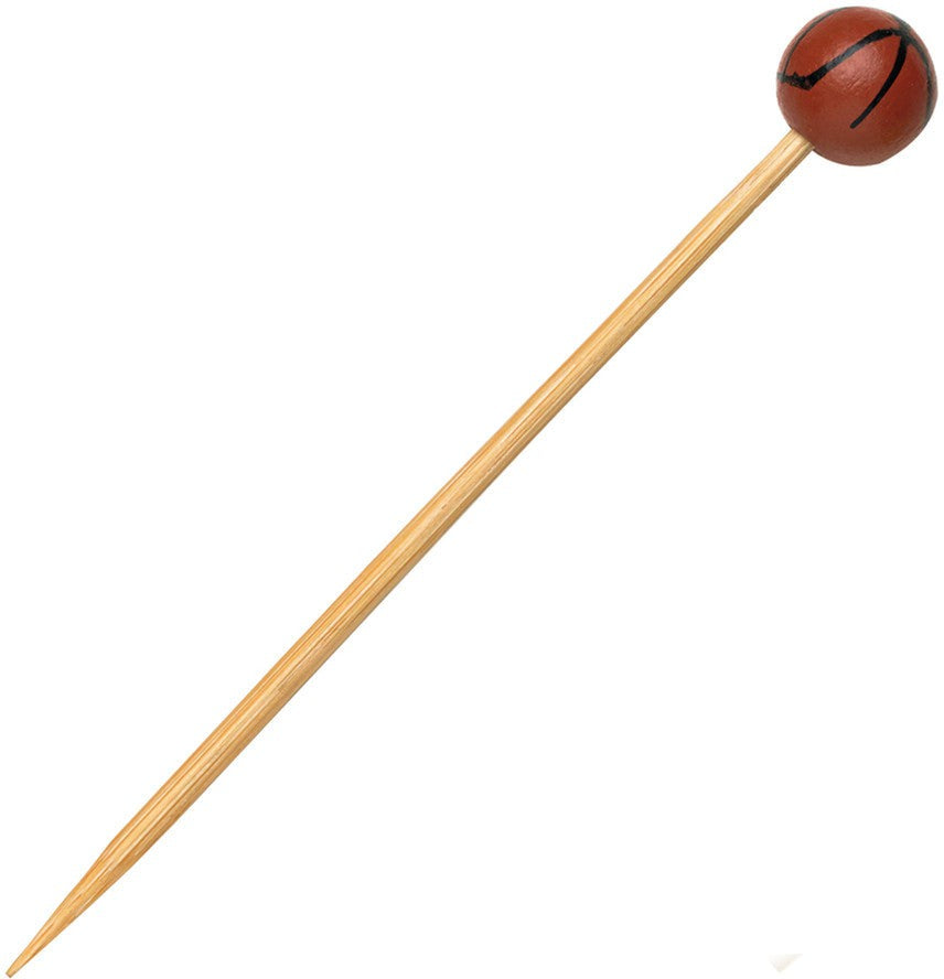 RiteEarth - 4.75" Bamboo Pick - Basketball, 100/Bg, 10 Bag/Bx - PB471