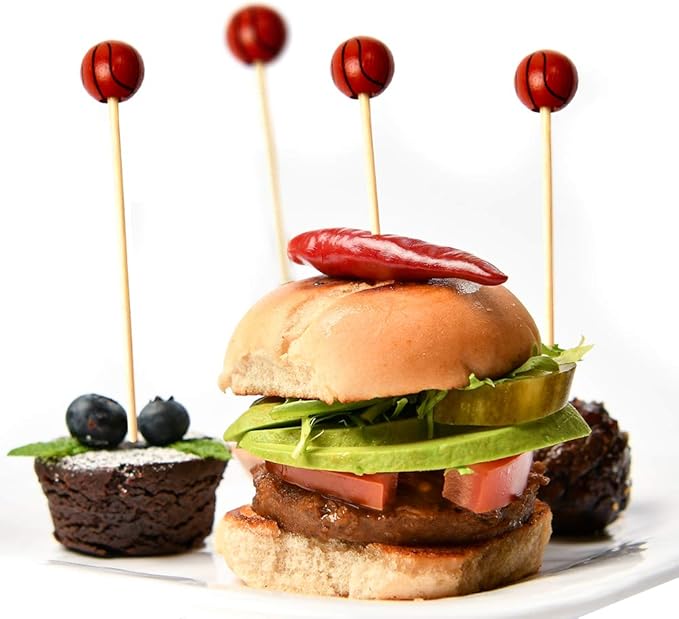 RiteEarth - 4.75" Bamboo Pick - Basketball, 100/Bg, 10 Bag/Bx - PB471