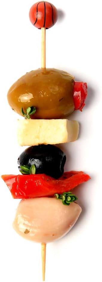 RiteEarth - 4.75" Bamboo Pick - Basketball, 100/Bg, 10 Bag/Bx - PB471