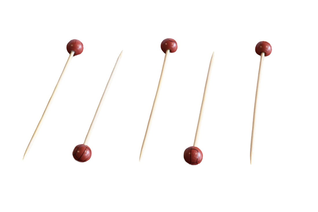 RiteEarth - 4.75" Bamboo Pick - Basketball, 100/Bg, 10 Bag/Bx - PB471