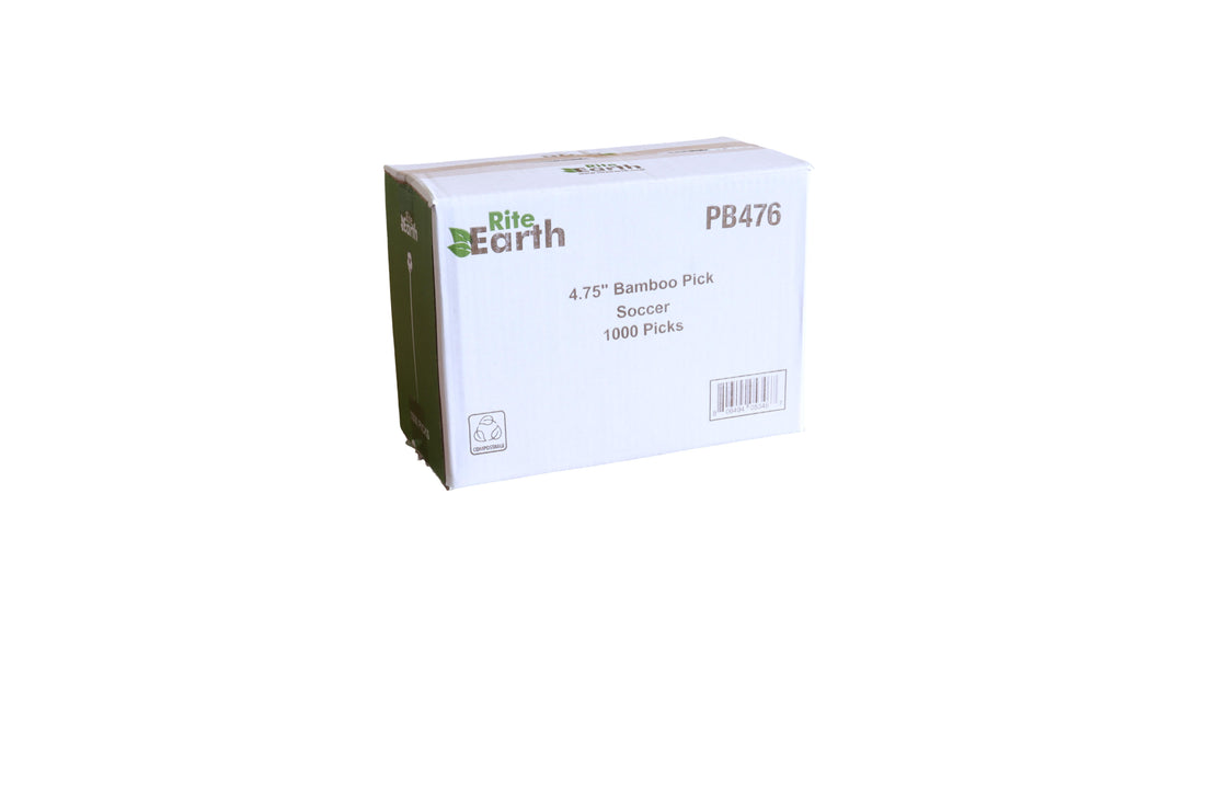 RiteEarth - 4.75" Bamboo Pick - Soccer, 100pcs/bag, 10bag/box - PB476