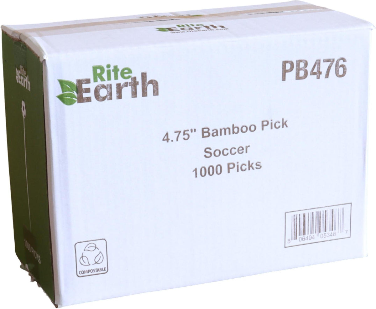RiteEarth - 4.75" Bamboo Pick - Soccer, 100pcs/bag, 10bag/box - PB476