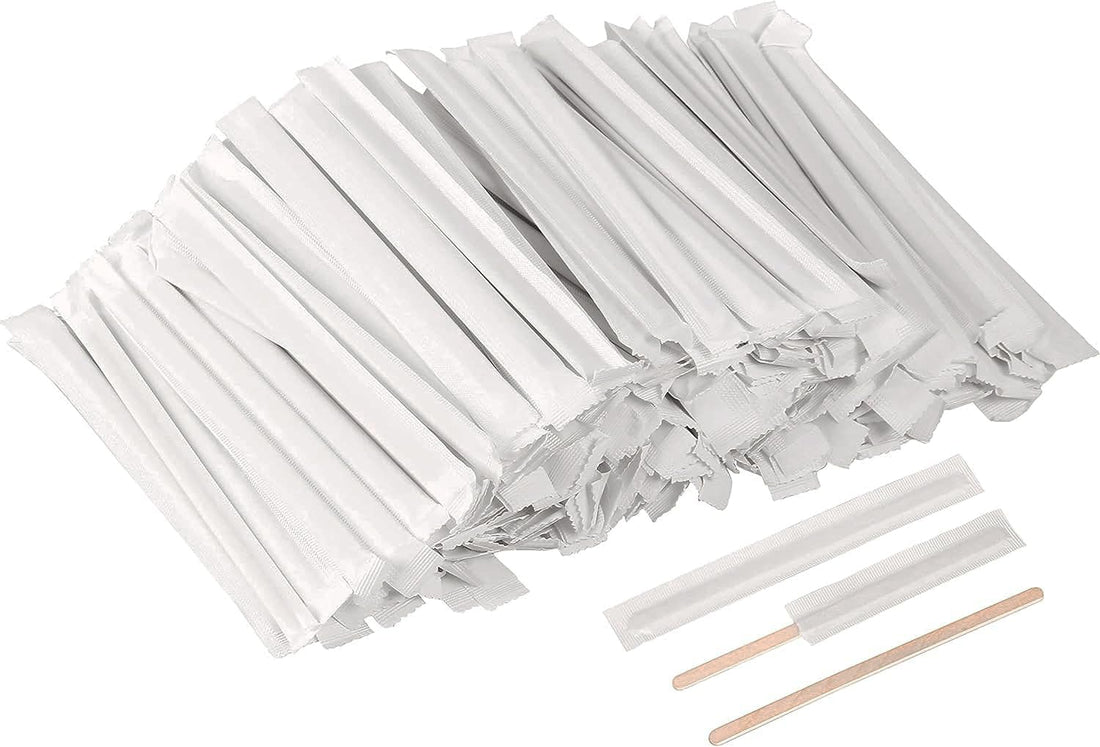 RiteEarth - 5.5" Wrapped Wooden Stirrer, Pack of 500 - ST550W