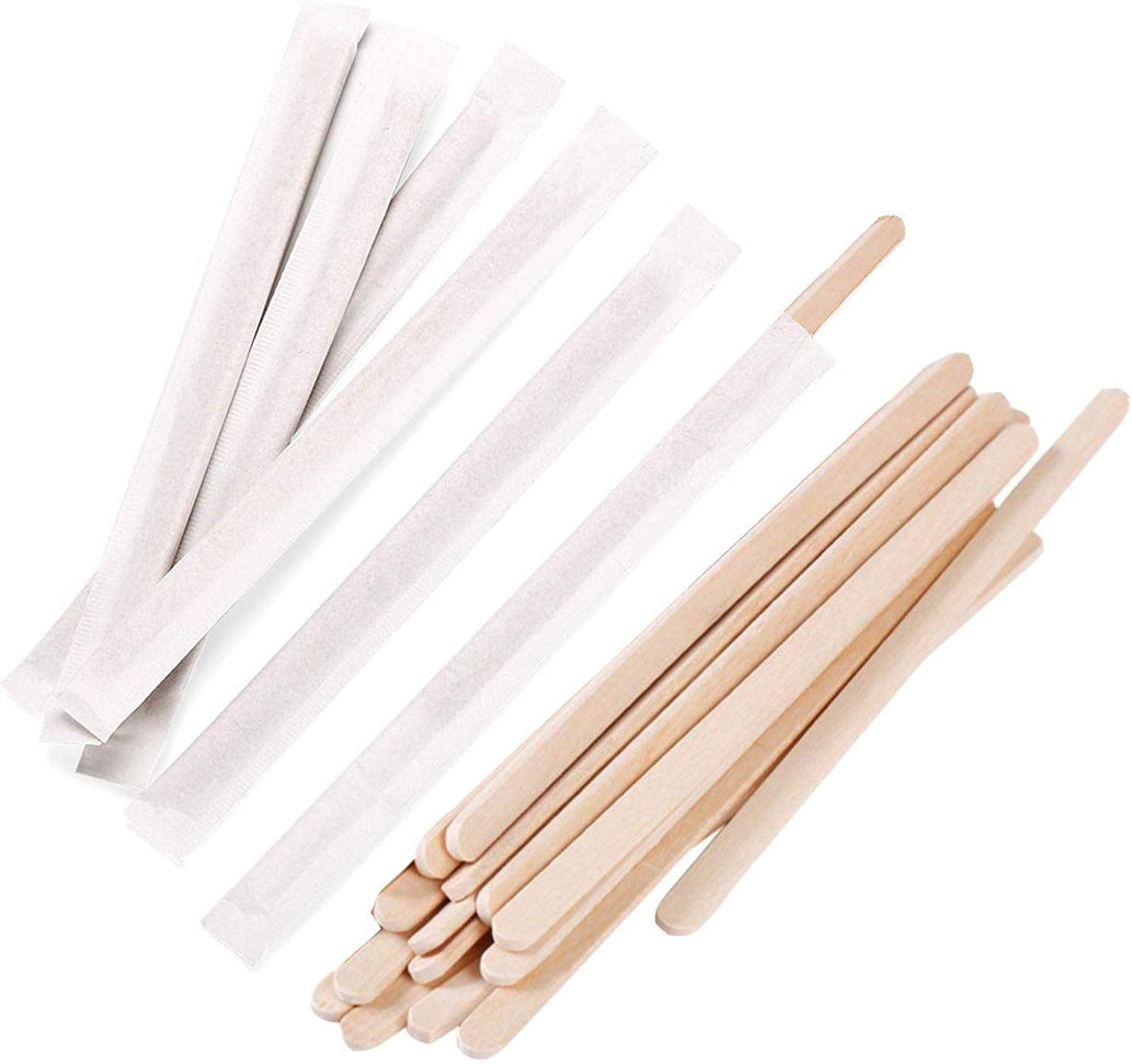 RiteEarth - 5.5" Wrapped Wooden Stirrer, Pack of 500 - ST550W
