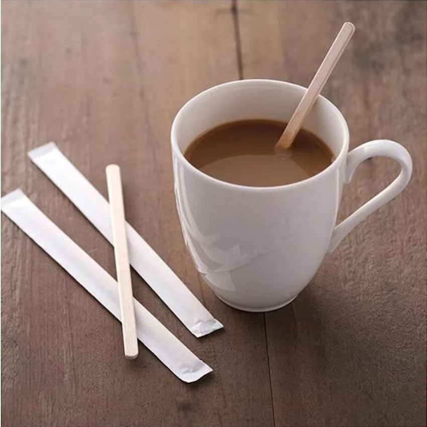 RiteEarth - 5.5" Wrapped Wooden Stirrer, Pack of 500 - ST550W