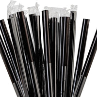 RiteEarth - 6" Black Paper Milkshake Straws, 100/Bx, 9 Bx/Cs - SE0619