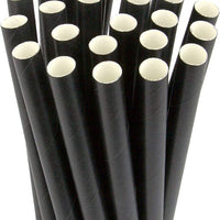RiteEarth - 6" Black Paper Milkshake Straws, 100/Bx, 9 Bx/Cs - SE0619