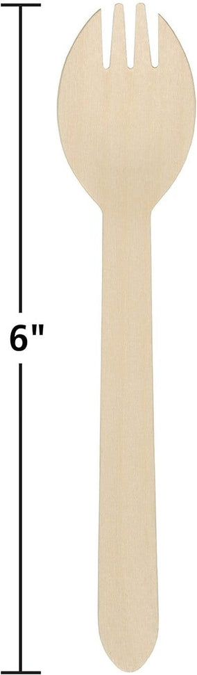 RiteEarth - 6" Wooden Spork, 1000/Cs - C1605