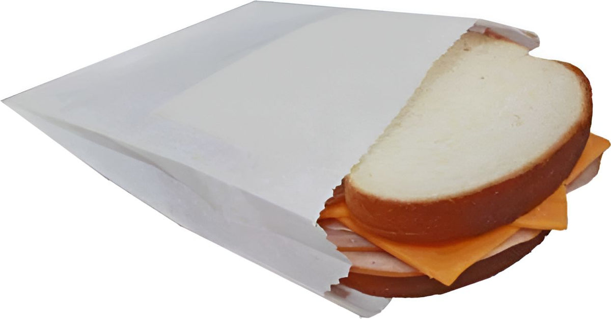RiteEarth - 6" x 0.75" x 6.75" Regular Greaseproof Sandwich Bag, Pack of 1000 - GSB617