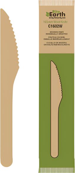 RiteEarth - 6.4" Wrapped Wooden Knife, Pack of 500 - C1602W