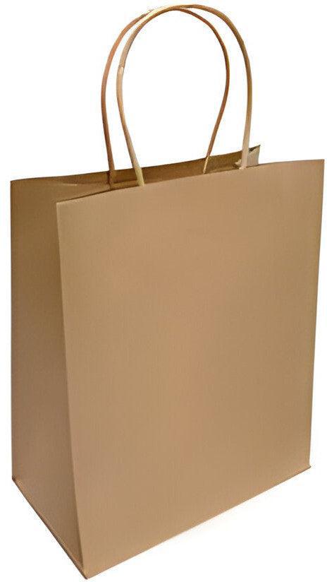 RiteEarth - 7" x 3.5" x 8" Kraft Paper Twist Handle Bag, 250/Cs - PT07308K