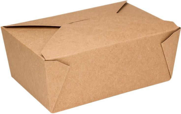 RiteEarth - 7.75" x 5.5", #4 Kraft Paper Folding Food Container, 160/Cs - CF04K