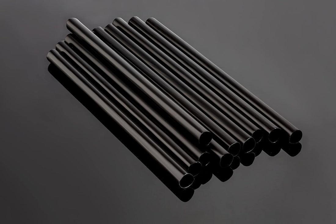 RiteEarth - 8" Black Paper Jumbo Milkshake Straws, Pack of 250, 9bx/cs - SE0819