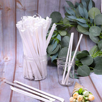 RiteEarth - 8" White Paper Jumbo Milkshake Straws Wrapped, Pack of 250, 9bx/cs - SE0810W