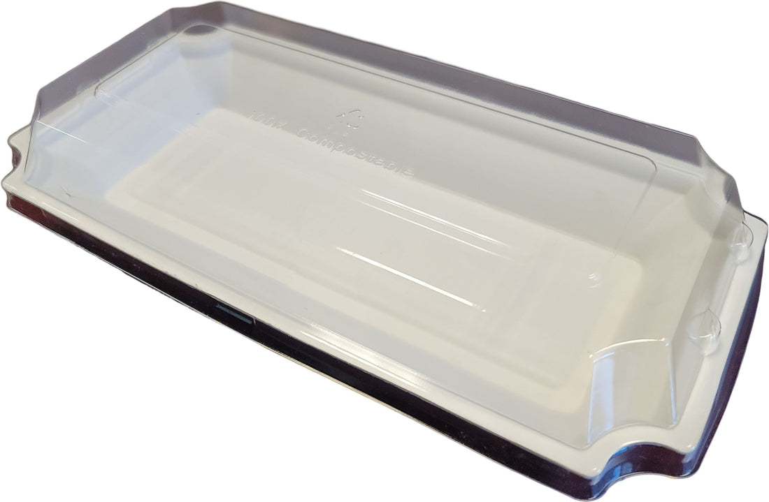 RiteEarth - 9" x 4" PLA Lid for Bagasse Trays, 500/Cs - 41295C