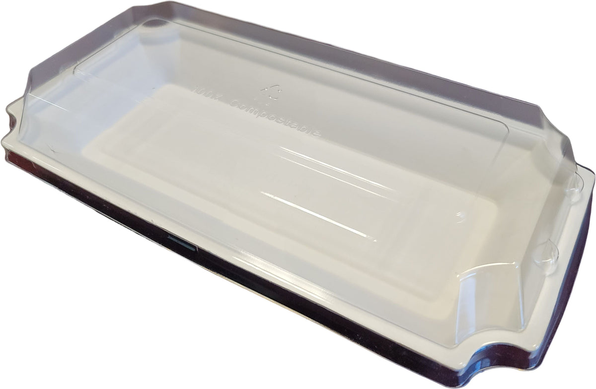 RiteEarth - 9" x 4" PLA Lid for Bagasse Trays, 500/Cs - 41295C