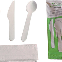 RiteEarth - Cutlery Kit 4pc Wood (K,F,S,N), 250/Cs - CK6004