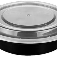 RitePak - 16 Oz, 6" Round Black Microwavable Container with Lid Combo, 150/cs - MC0616B