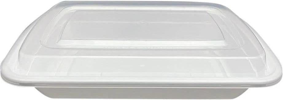 RitePak - 16oz, 7" x 5" x 1.5" White Rectangular Container with Lid Combo, 150/CS - MR7516W