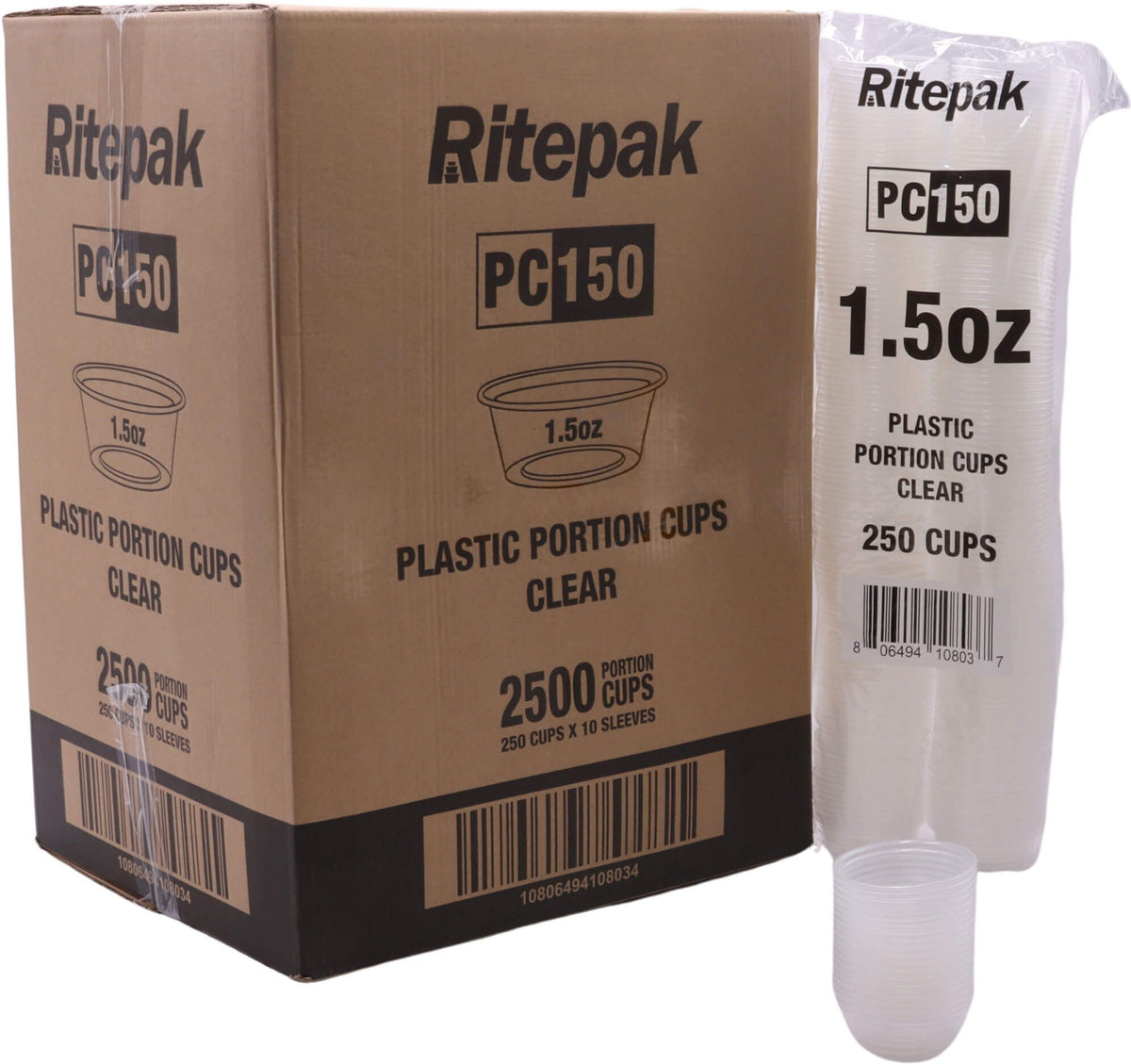 RitePak - 1.5oz Clear Plastic Portion Cups, 2500/Cs - PC150