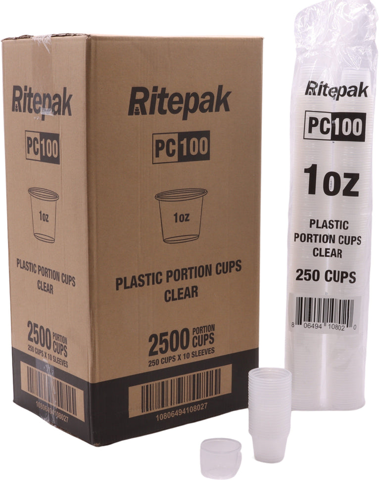 RitePak - 1oz Clear Plastic Portion Cups, 2500/Cs - PC100