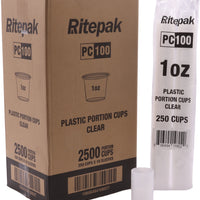 RitePak - 1oz Clear Plastic Portion Cups, 2500/Cs - PC100